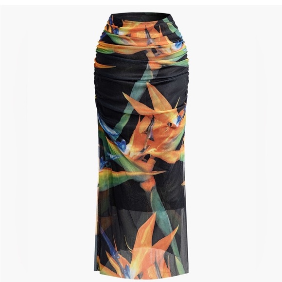 NWT Printed Tulle Paradise perfect for fall season Skirt S - Picture 9 of 12